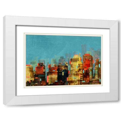 City Beyond 2 White Modern Wood Framed Art Print with Double Matting by Roko, Ken