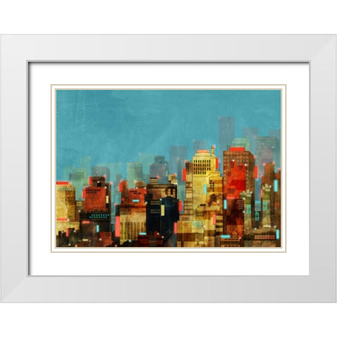 City Beyond 2 White Modern Wood Framed Art Print with Double Matting by Roko, Ken