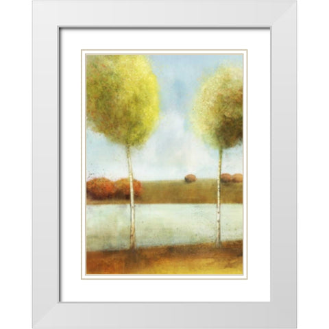 River Way 1 White Modern Wood Framed Art Print with Double Matting by Roko, Ken