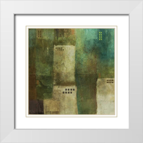 Verdant Harmony 1 White Modern Wood Framed Art Print with Double Matting by Roko, Ken