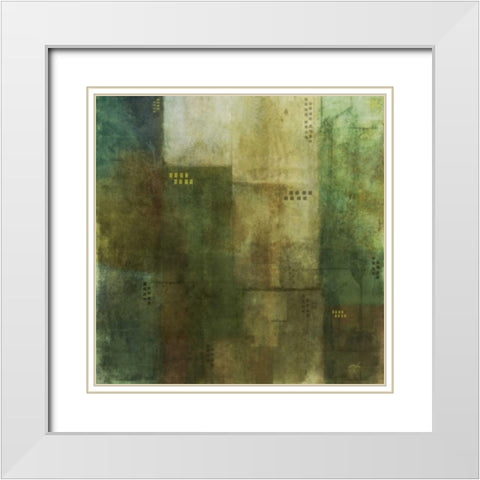 Verdant Harmony 2 White Modern Wood Framed Art Print with Double Matting by Roko, Ken