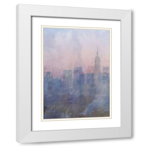City Blues 2 White Modern Wood Framed Art Print with Double Matting by Roko, Ken
