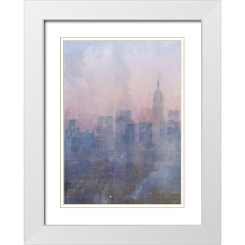 City Blues 2 White Modern Wood Framed Art Print with Double Matting by Roko, Ken