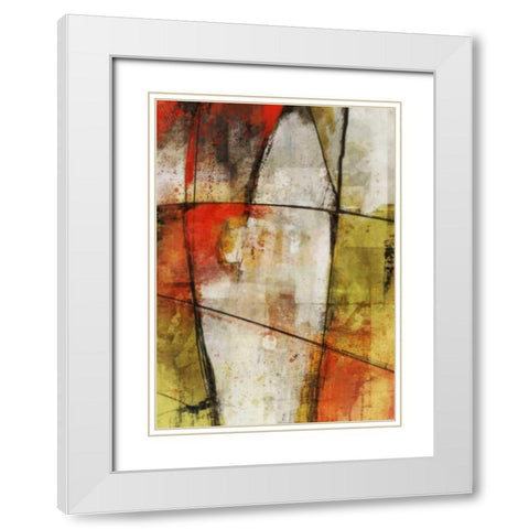 Flow 1 White Modern Wood Framed Art Print with Double Matting by Roko, Ken