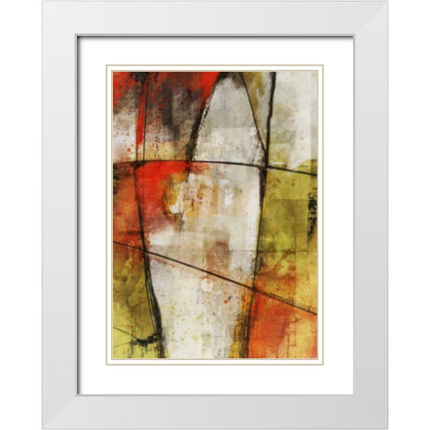 Flow 1 White Modern Wood Framed Art Print with Double Matting by Roko, Ken