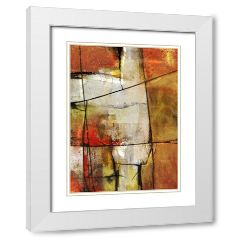 Flow 2 White Modern Wood Framed Art Print with Double Matting by Roko, Ken