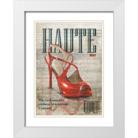 Haute Shoe 1 White Modern Wood Framed Art Print with Double Matting by Roko, Ken