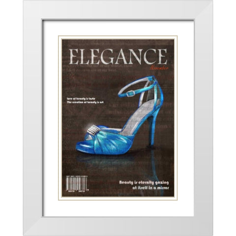 Haute Shoe 2 White Modern Wood Framed Art Print with Double Matting by Roko, Ken