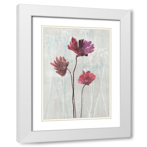 Blush Blooms 2 White Modern Wood Framed Art Print with Double Matting by Roko, Ken