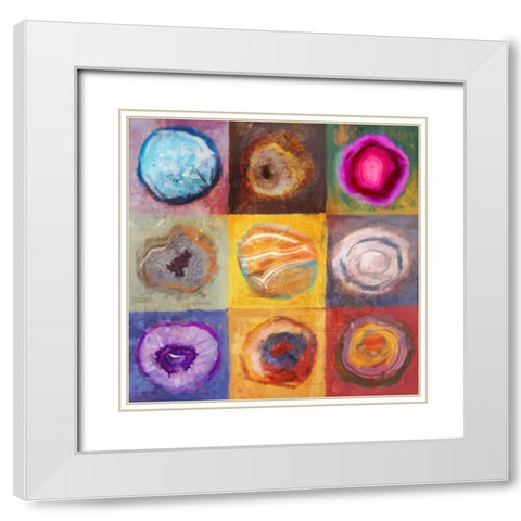 Side By Side 1 White Modern Wood Framed Art Print with Double Matting by Roko, Ken