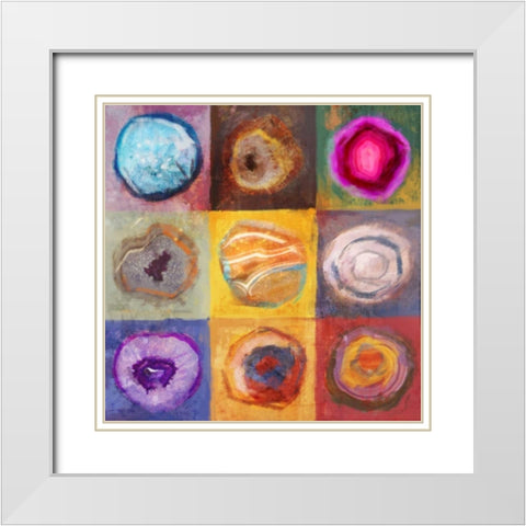 Side By Side 1 White Modern Wood Framed Art Print with Double Matting by Roko, Ken