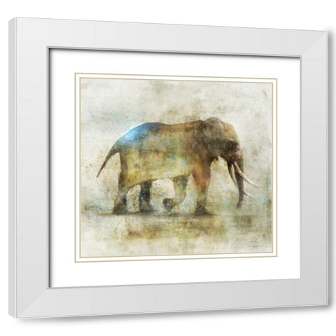 Pachyderm Dance 1-Revised White Modern Wood Framed Art Print with Double Matting by Roko, Ken