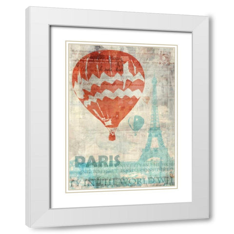 Paris Travel White Modern Wood Framed Art Print with Double Matting by Roko, Ken