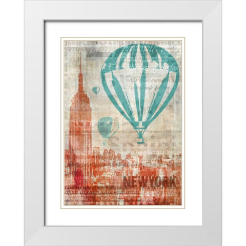 New York Travel White Modern Wood Framed Art Print with Double Matting by Roko, Ken