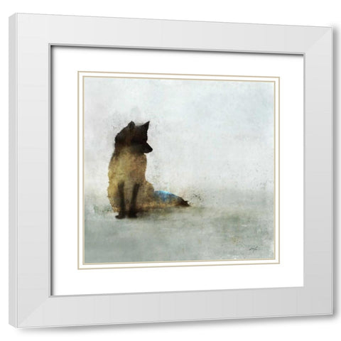 Friendly Fox White Modern Wood Framed Art Print with Double Matting by Roko, Ken