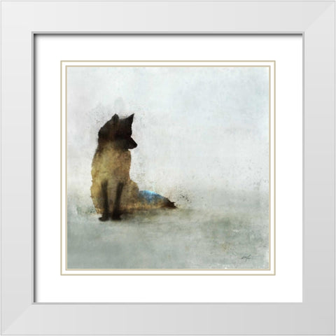 Friendly Fox White Modern Wood Framed Art Print with Double Matting by Roko, Ken