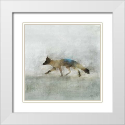 Fox Hunt 2 White Modern Wood Framed Art Print with Double Matting by Roko, Ken