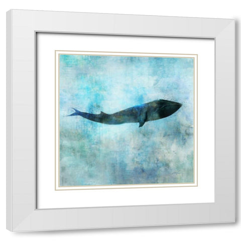 Ocean Whale 1 White Modern Wood Framed Art Print with Double Matting by Roko, Ken