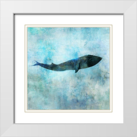 Ocean Whale 1 White Modern Wood Framed Art Print with Double Matting by Roko, Ken