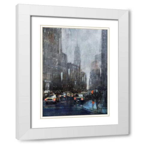 NYC Winter 1 White Modern Wood Framed Art Print with Double Matting by Roko, Ken