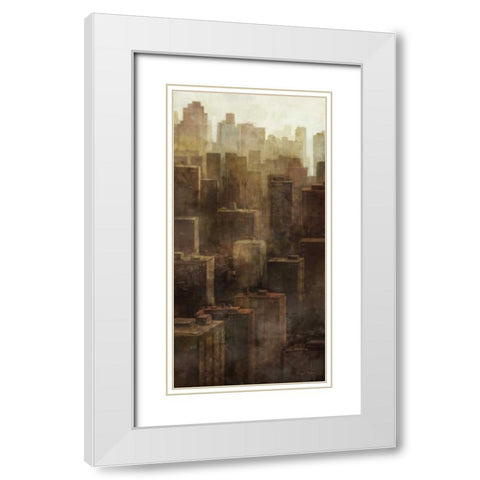 Metropolis City 1 White Modern Wood Framed Art Print with Double Matting by Roko, Ken
