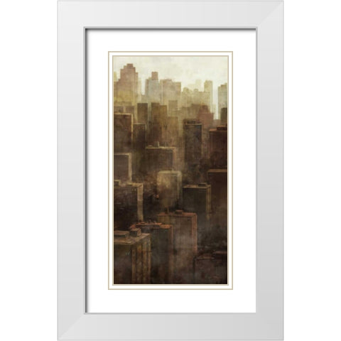 Metropolis City 1 White Modern Wood Framed Art Print with Double Matting by Roko, Ken
