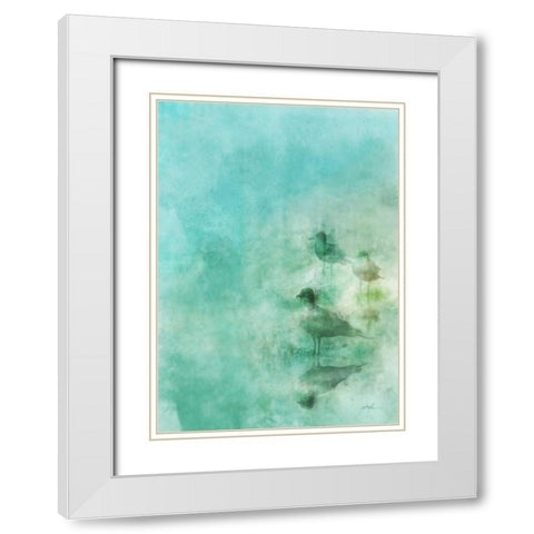 Seashore Stroll 2 White Modern Wood Framed Art Print with Double Matting by Roko, Ken