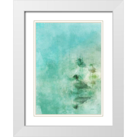 Seashore Stroll 2 White Modern Wood Framed Art Print with Double Matting by Roko, Ken