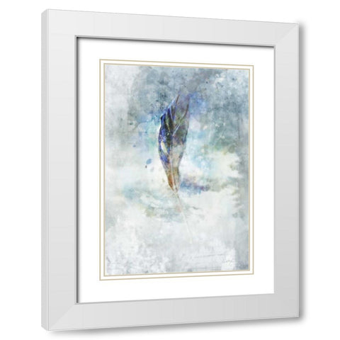 Celestial Feather 2 White Modern Wood Framed Art Print with Double Matting by Roko, Ken