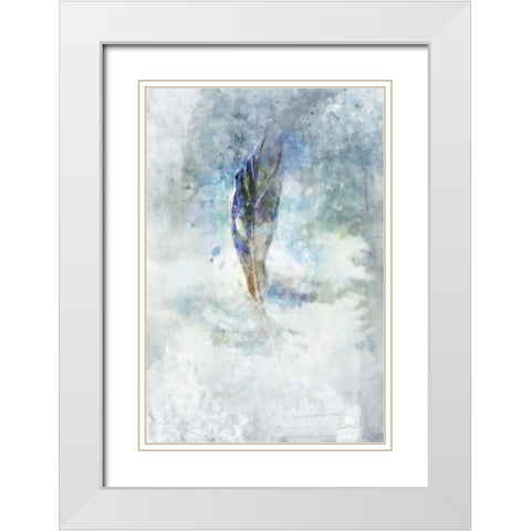 Celestial Feather 2 White Modern Wood Framed Art Print with Double Matting by Roko, Ken