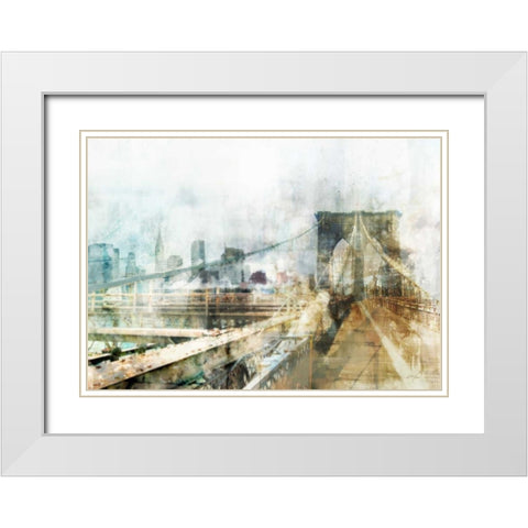 Bridge Impression White Modern Wood Framed Art Print with Double Matting by Roko, Ken