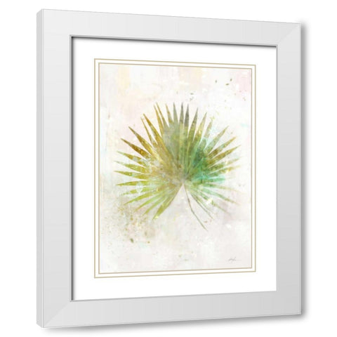 Textured Fan Palm White Modern Wood Framed Art Print with Double Matting by Roko, Ken