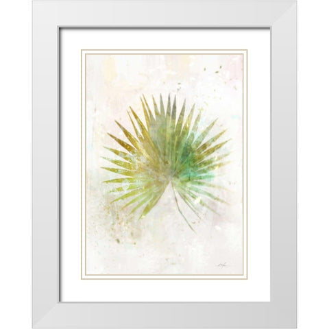 Textured Fan Palm White Modern Wood Framed Art Print with Double Matting by Roko, Ken