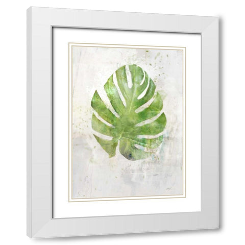 Textured Split Leaf Palm White Modern Wood Framed Art Print with Double Matting by Roko, Ken