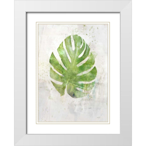 Textured Split Leaf Palm White Modern Wood Framed Art Print with Double Matting by Roko, Ken