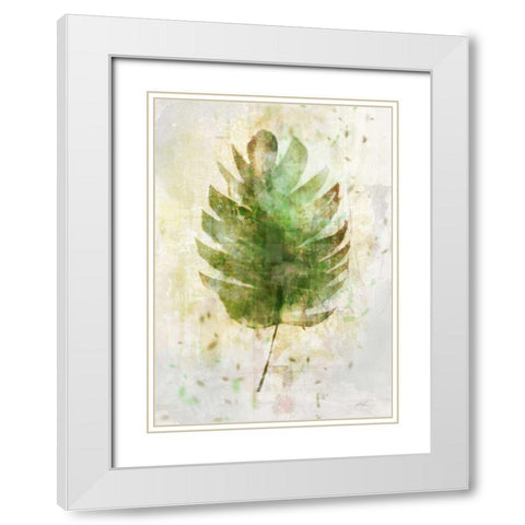 Textured Tropical Palm White Modern Wood Framed Art Print with Double Matting by Roko, Ken