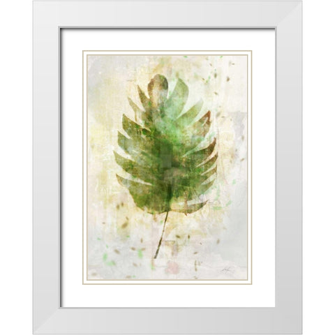 Textured Tropical Palm White Modern Wood Framed Art Print with Double Matting by Roko, Ken
