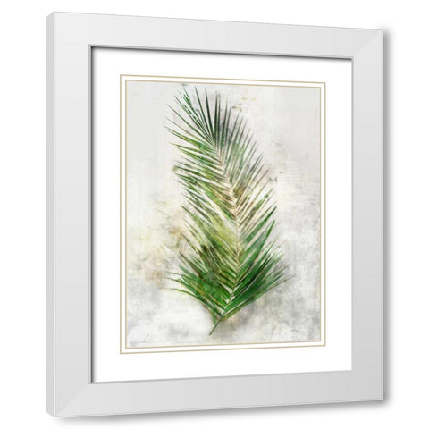 Textured Areca Palm White Modern Wood Framed Art Print with Double Matting by Roko, Ken