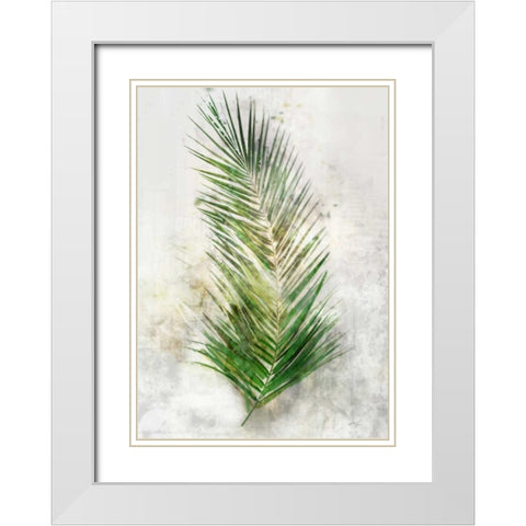 Textured Areca Palm White Modern Wood Framed Art Print with Double Matting by Roko, Ken