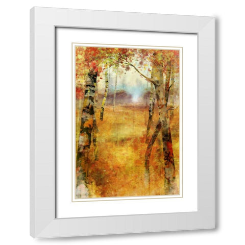 Splashes of Autumn White Modern Wood Framed Art Print with Double Matting by Roko, Ken