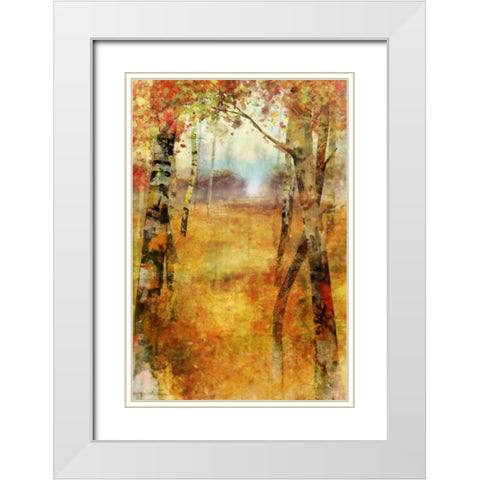 Splashes of Autumn White Modern Wood Framed Art Print with Double Matting by Roko, Ken