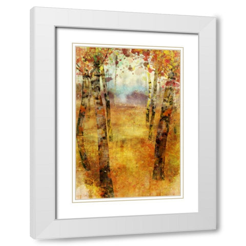 Splashes of Fall White Modern Wood Framed Art Print with Double Matting by Roko, Ken