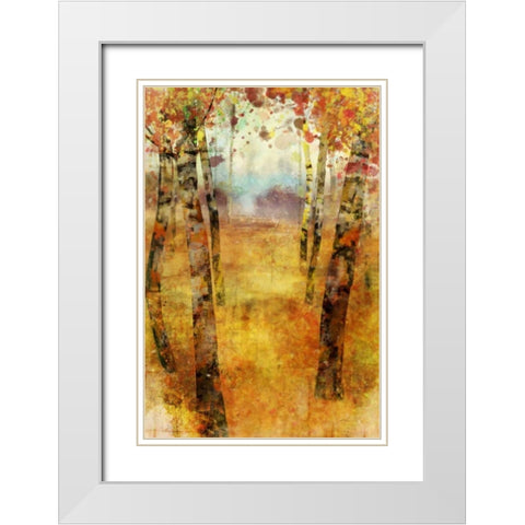 Splashes of Fall White Modern Wood Framed Art Print with Double Matting by Roko, Ken