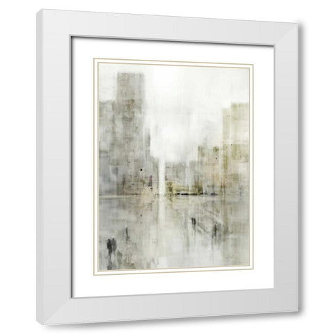 City Path White Modern Wood Framed Art Print with Double Matting by Roko, Ken
