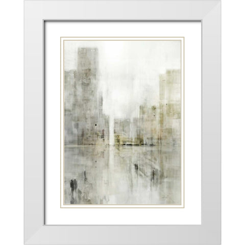 City Path White Modern Wood Framed Art Print with Double Matting by Roko, Ken