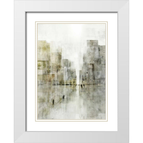 Urban Path White Modern Wood Framed Art Print with Double Matting by Roko, Ken