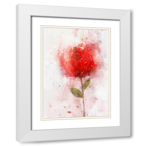 Exuberant Floral White Modern Wood Framed Art Print with Double Matting by Roko, Ken
