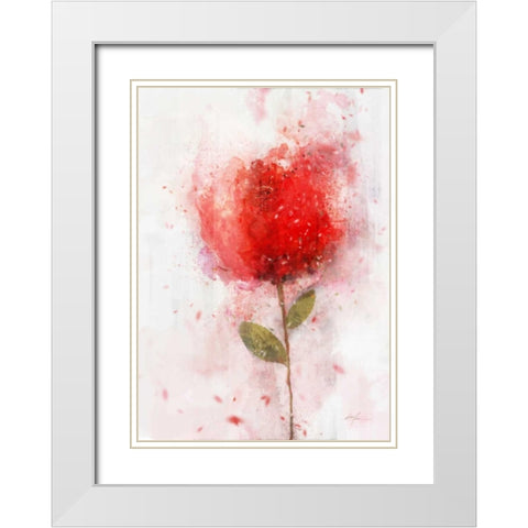 Exuberant Floral White Modern Wood Framed Art Print with Double Matting by Roko, Ken
