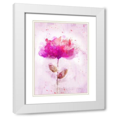 Bursting Floral White Modern Wood Framed Art Print with Double Matting by Roko, Ken