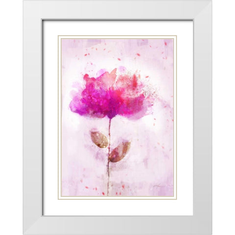 Bursting Floral White Modern Wood Framed Art Print with Double Matting by Roko, Ken